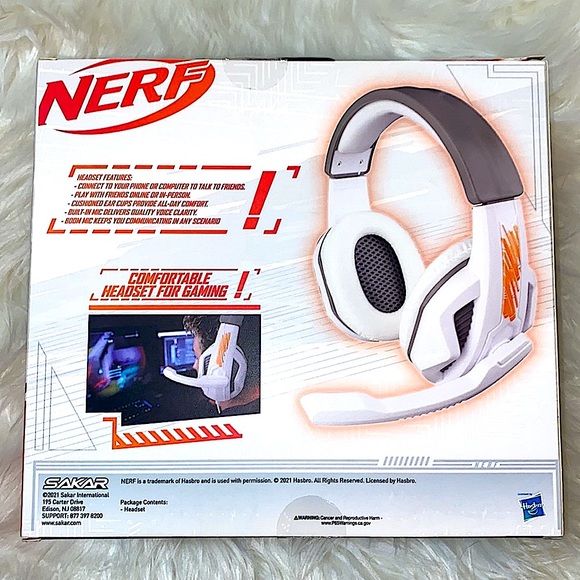 Nerf Orange and White Headset With Communication Mic - Picture 2 of 2